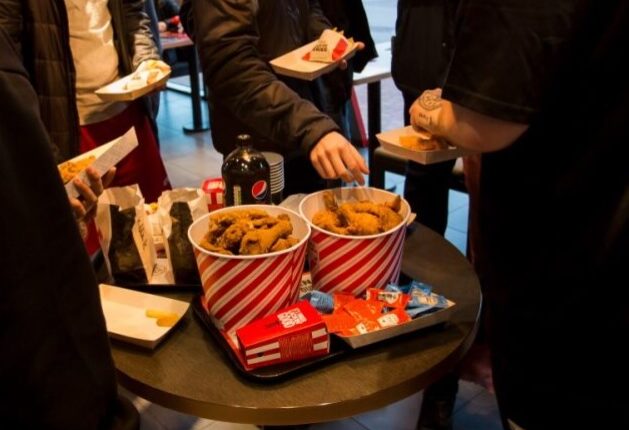 There was plenty of KFC food for the graduates.