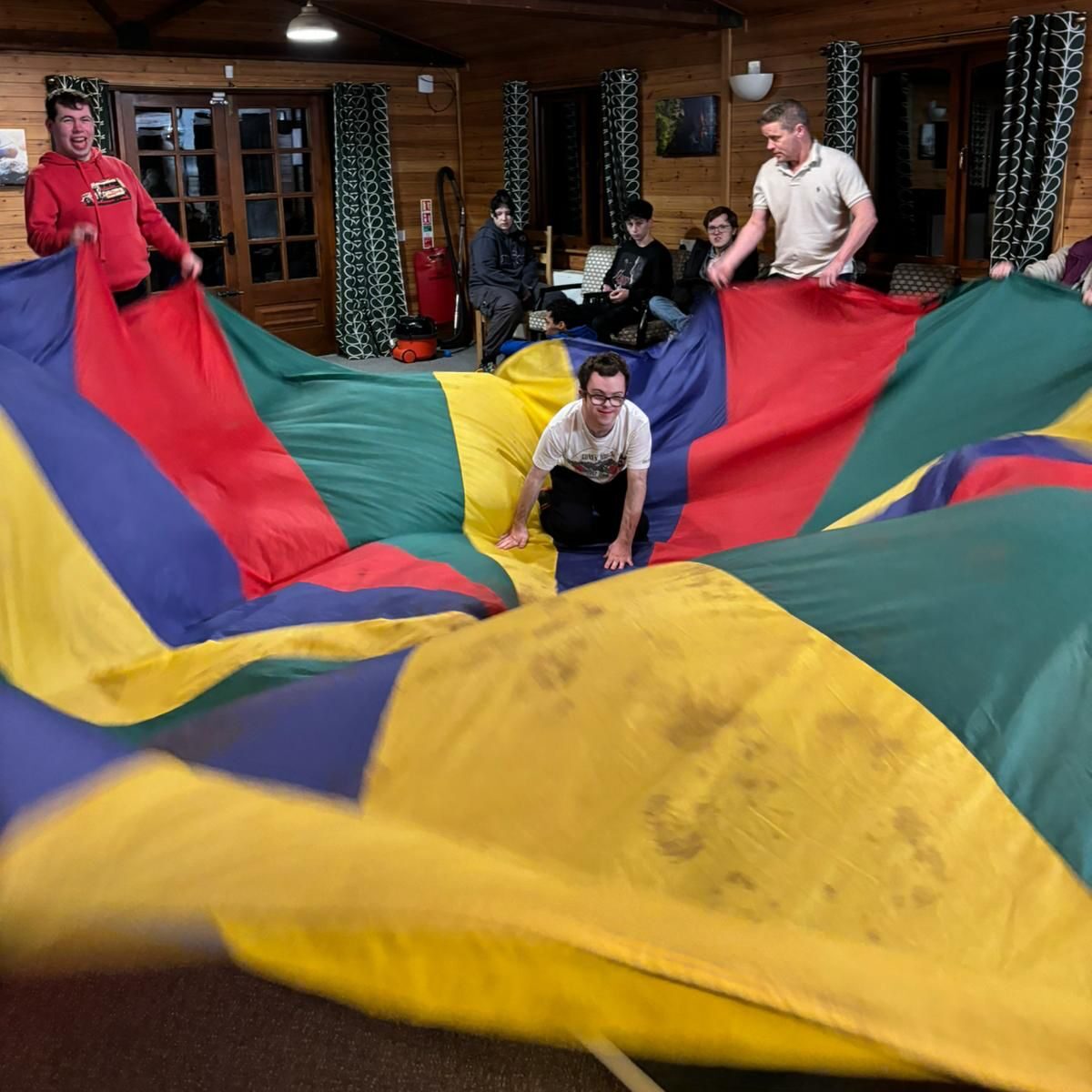Using a parachute at youth group