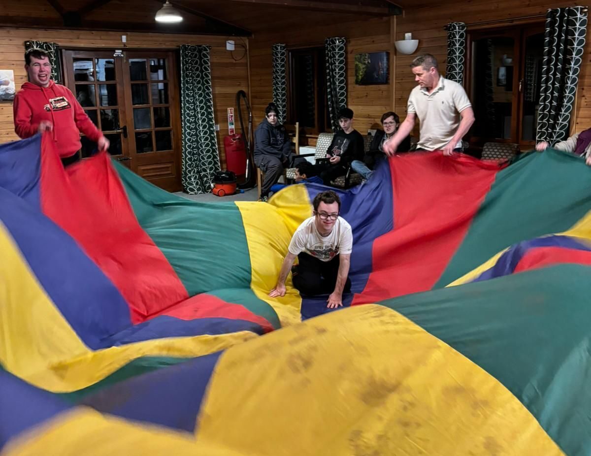 Using a parachute at youth group