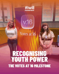 'Blackpool #iWill Ambassadors Evie & Ella at the V.16 campaign launch in Manchester last month.'